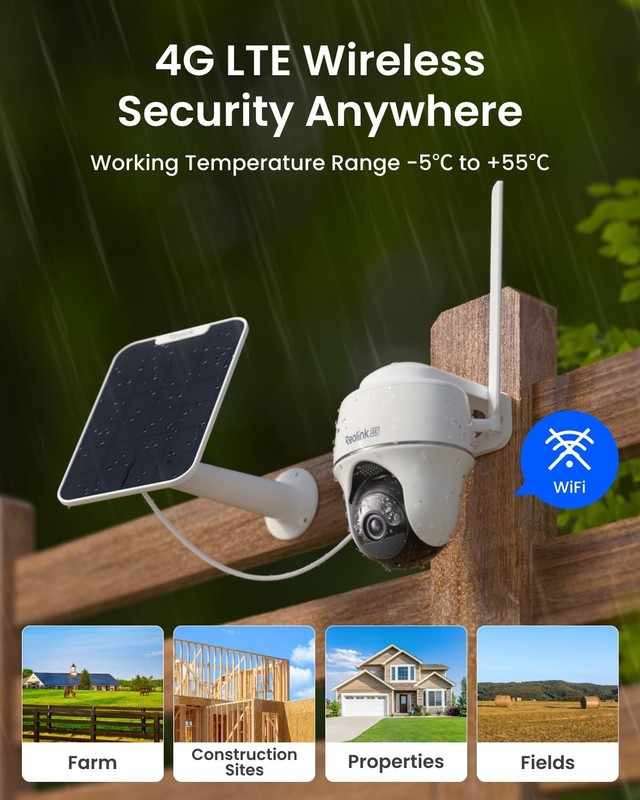 REOLINK 4K LTE Cellular Security Camera Wireless Outdoor, 360° Smart Detectio... gallery