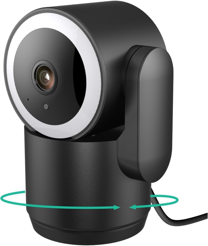Luna 2K 360° Pan-Tilt Indoor Security Cam Black