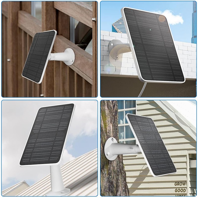 10W Solar Panel Charger for Security Camera Waterproof & Adjustable Wall Mount gallery