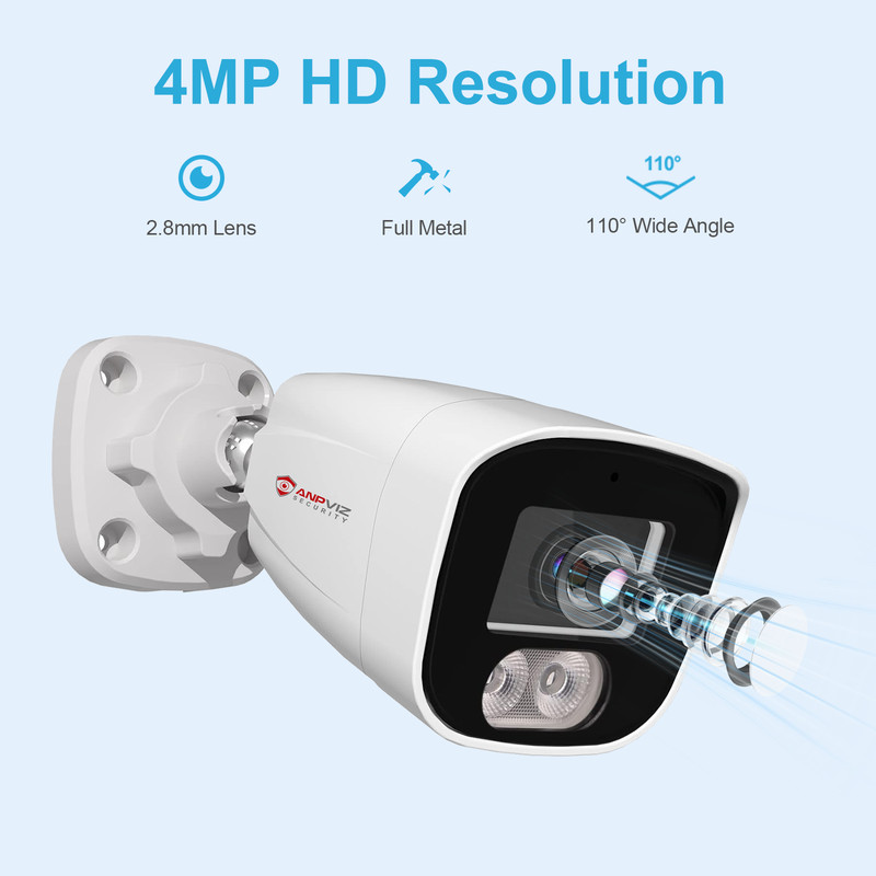 1~4 Anpviz 4MP PoE Security IP Camera Indoor/Outdoor Built In Mic AI Human Detec gallery