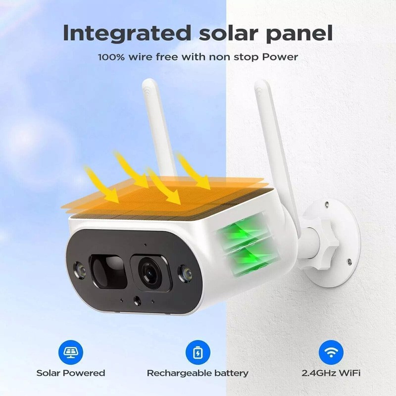 Camcamp 4Pack 4MP Solar Wireless Security Camera System Monitor 10CH& 500GB HDD gallery