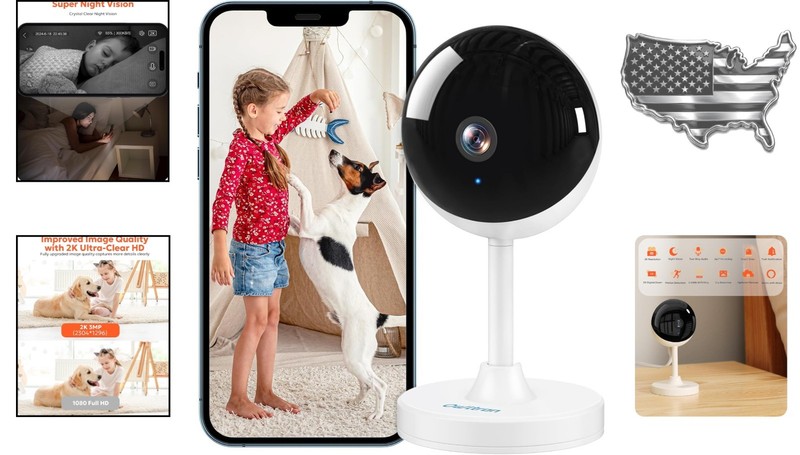 Indoor 2K Baby Monitor with Motion Detection, Night Vision & Alexa Compatibility gallery