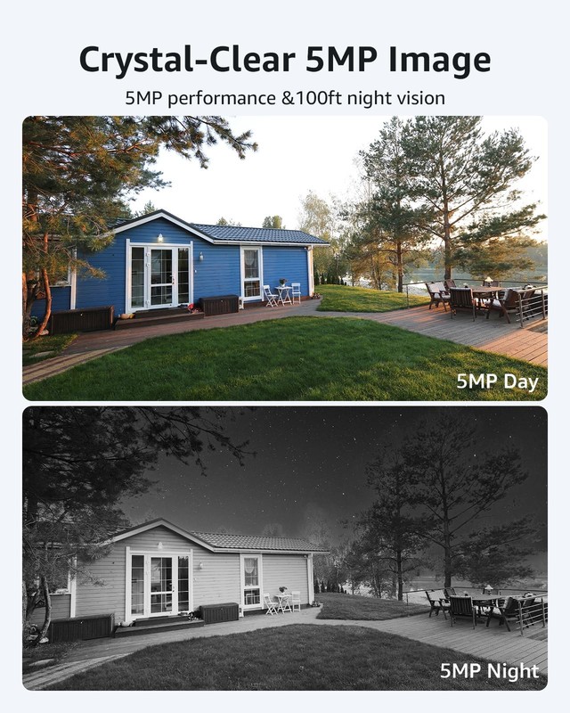 2-Pack Add-on System, 5MP Outdoor Wireless Bullet Cameras, Color Night Vision... gallery