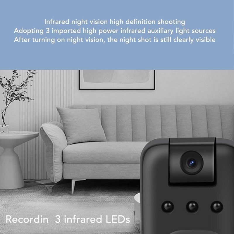 Mini Body Camera 1080P Clip Audio Video Recorde 180° Rotatable Infrared Night gallery