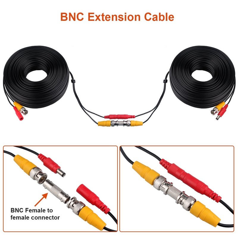 WILDHD Bnc Cable 4x150ft All-in-One Siamese Video and Power 4 feet, Black gallery