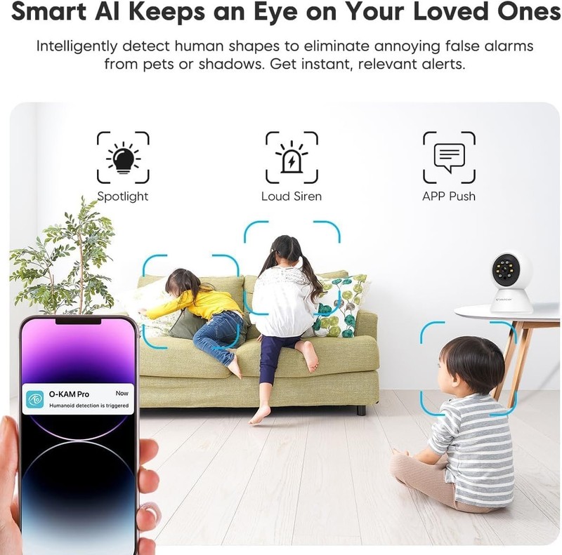 Indoor Security Camera with Color Night Vision & 2-Way Audio - 24/7 Coverage gallery