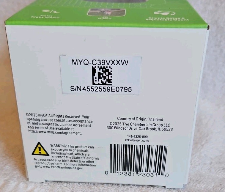MyQ Wireless Outdoor 2K All-In-One Battery Camera | 141-4326-000 | MYQ-C39VXXW gallery
