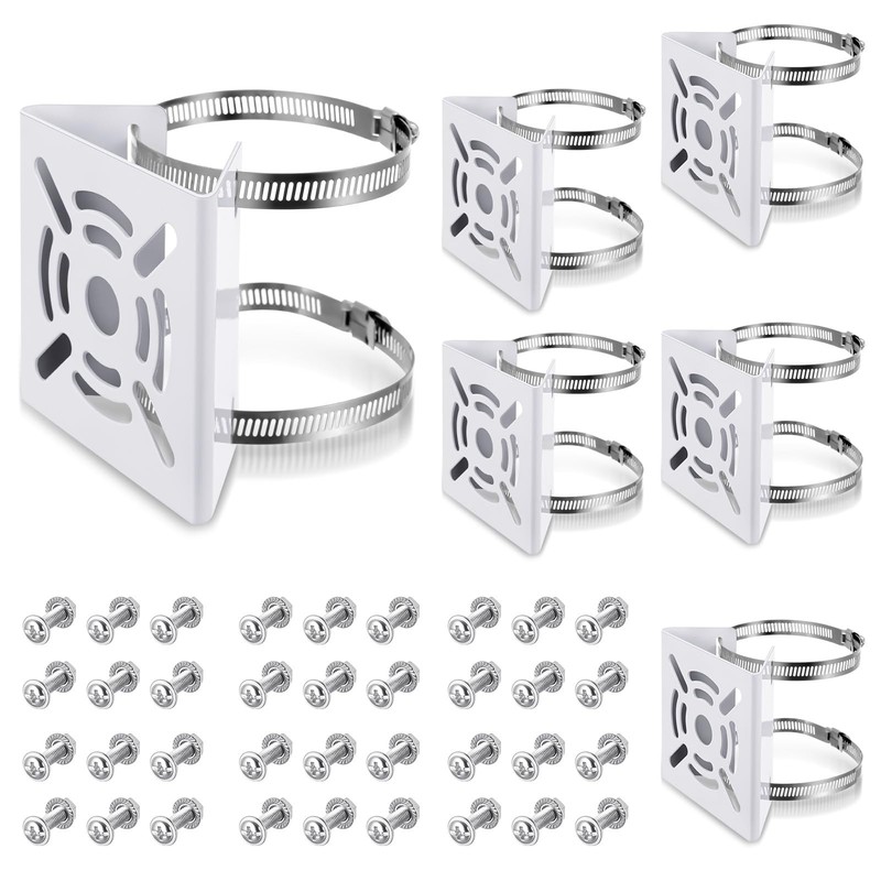 6 Pcs Universal Vertical Pole Mount for Wall Mounting Bracket with 6 Loops So…