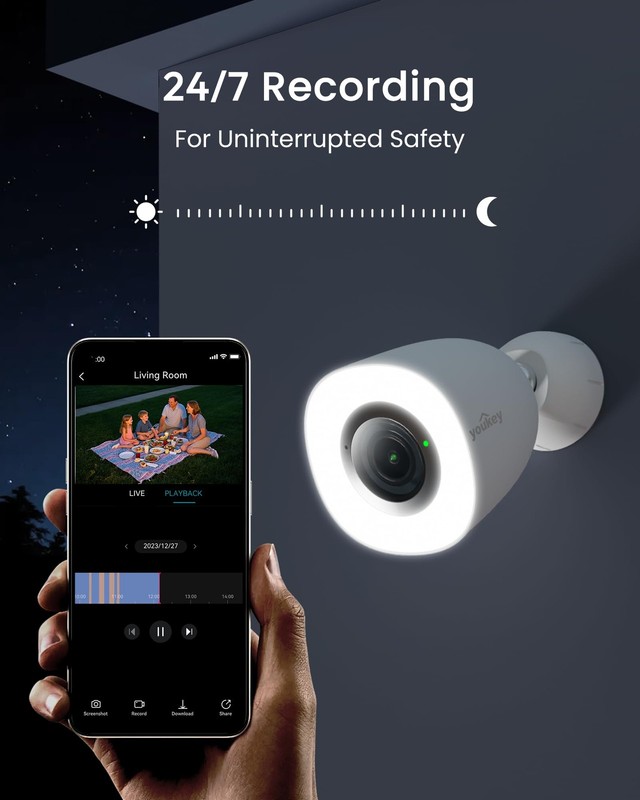 4K Outdoor with Adjustable Ring Light, No Monthly Fees, Plug-in WiFi 6, F1.0 ... gallery