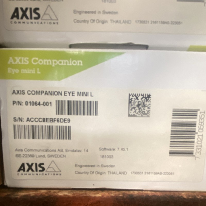 AXIS Companion Eye mini L IP/Network Wired Indoor Full HD Night Vision White