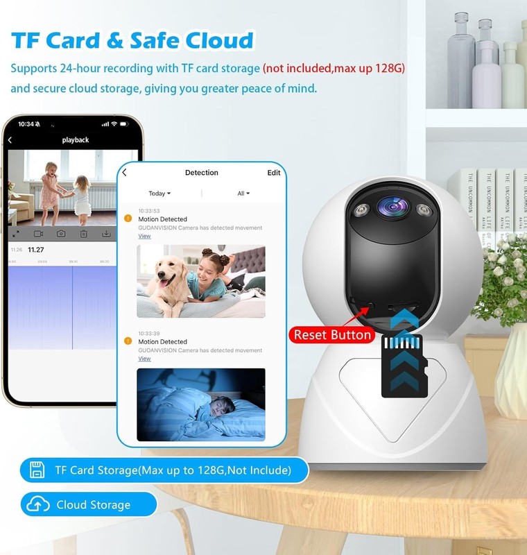 3MP Indoor Security Camera with 360° Rotation & Night Vision - Easy Install gallery