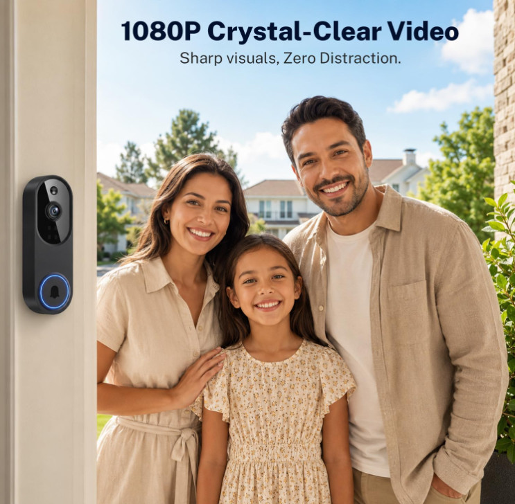 Videoportero WiFi 1080P Inalámbrico con Audio, Visión Nocturna y Detección IA gallery