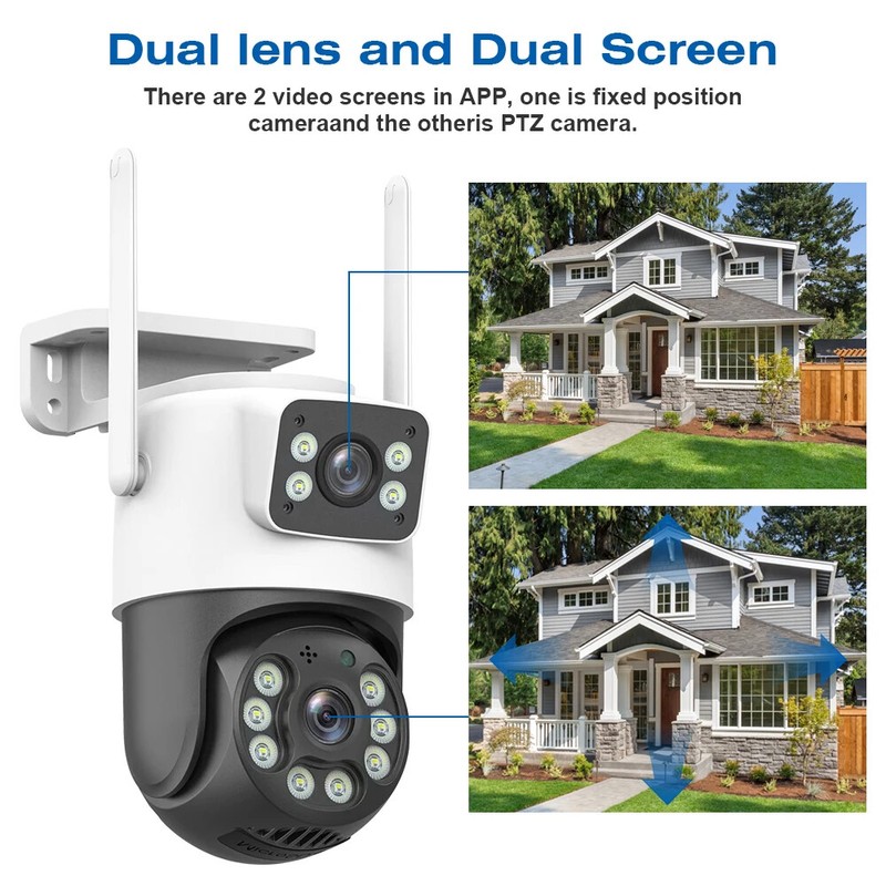 4K 8MP WiFi Surveillance Camera Dual Lens ONVIF Outdoor Security PTZ IP Cameras gallery