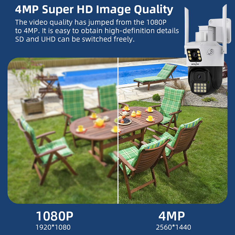8MP 4K Wifi Security Camera Dual Lens 1-8X Zoom Outdoor Cam PTZ IP Night Vision gallery