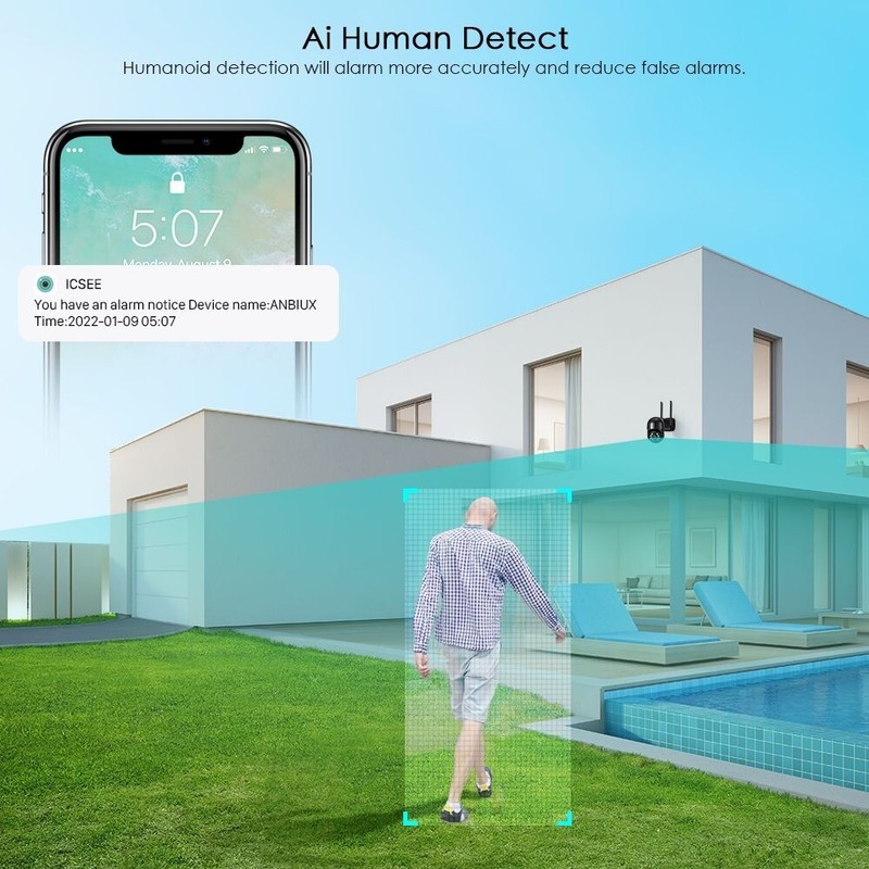 4K 8MP Ultra HD PTZ WiFi IP Camera AI Human Detection H.265 1080P HD Audio Cam gallery