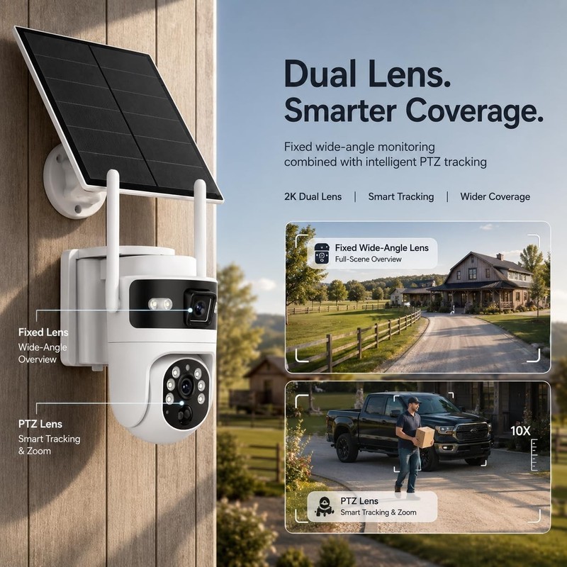 4G LTE Cellular Security Camera Outdoor, Solar Powered No WiFi Camera with SI... gallery