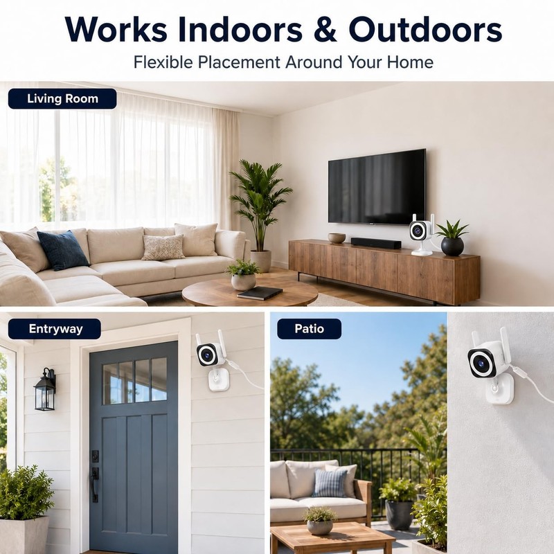 Security Camera Indoor Outdoor, 5G/2.4G WiFi, 4X Zoom, SD/Cloud gallery