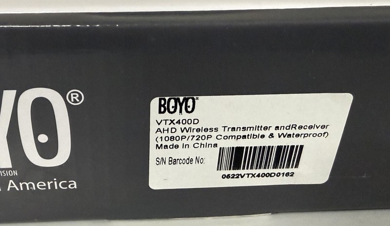 BOYO VTX400D 2.4GHz AHD Wireless Transmitter and Receiver Camera Comp&Waterproof gallery