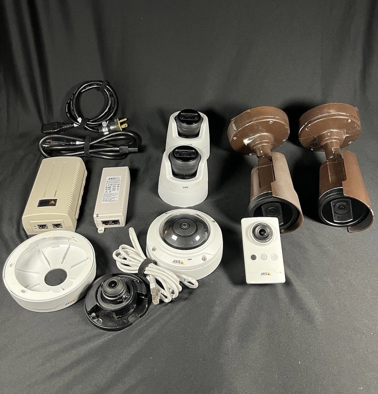 Axis Communications Network Security Lot- 6 Cameras & 2 POE Midspan +Extra Parts