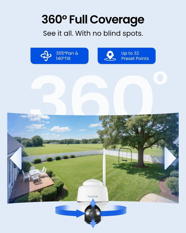 REOLINK Security Cameras Wireless Outdoor, Pan Tilt Solar Powered, 5MP 2K+ Color gallery