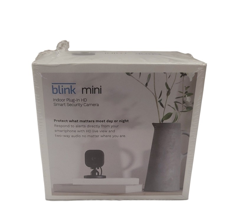 Blink Mini Indoor Plug In HD Smart Security Camera Black BCM00300UB Sealed gallery