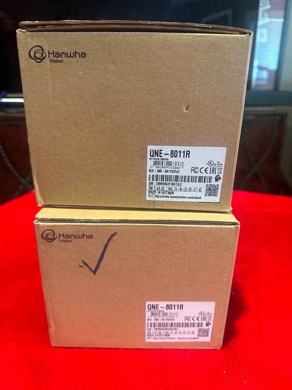SET OF 2 – Hanwha Vision QNE-8011R 5MP IR Network Dome Camera PoE -8011R NIB