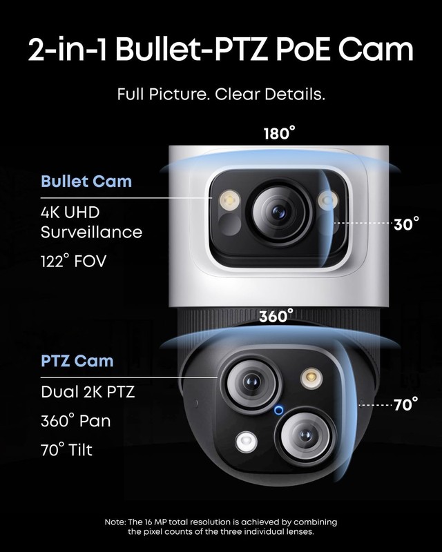 eufy PoE NVR Security Camera System S4, 2 Bullet-PTZ Cams, 2 Bullet Cams, 360° gallery