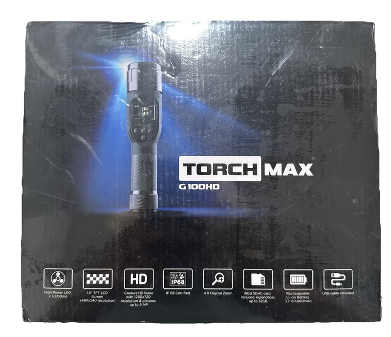 TORCH MAX G100HD HIGH POWERED LED FLASHLIGHT WITH HD 1280×720 Camera