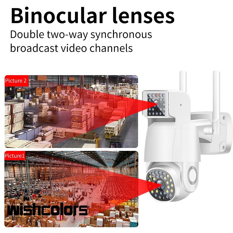 2MP Waterproof Outdoor Security Camera Wifi Dual Lens Full Color Night Vision gallery