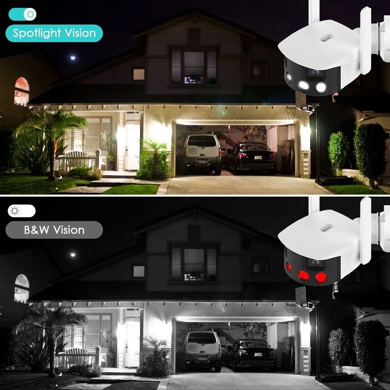 8MP 4K Dual Lens Wifi IP Camera Outdoor Night Vision Security Surveillance Cam gallery