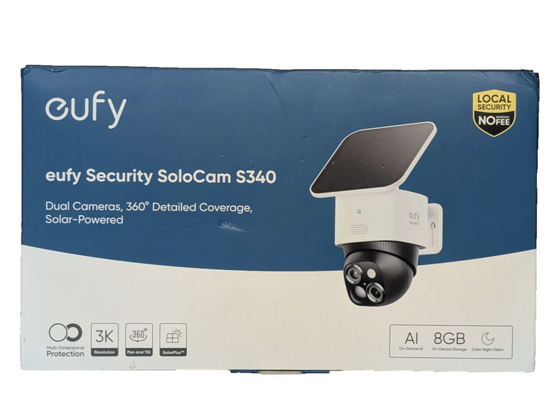 Eufy SoloCam S340 Wireless Outdoor Security Camera Solar Powered NEW