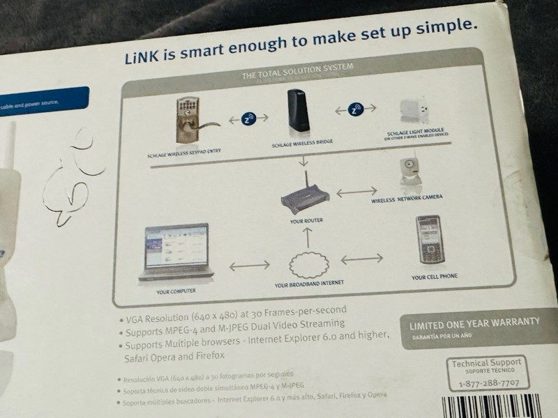 Schlage LINK Wireless Network Camera BRAND NEW gallery
