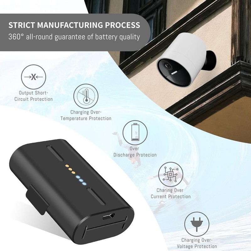 2-Pack Rechargeable Batteries for Simplisafe Wireless Outdoor Security Cameras, gallery