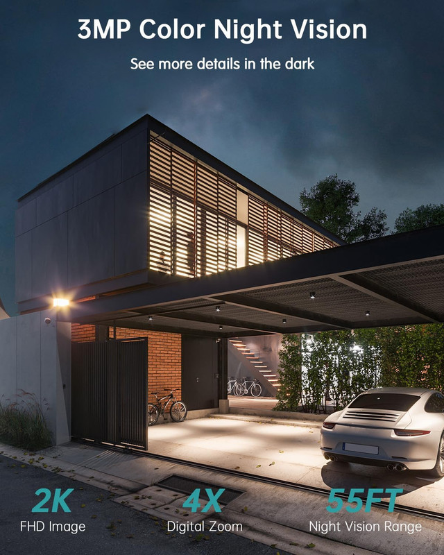 4-Pack 2K Solar Security Cameras, 360° View, Night Vision, AI Alerts gallery
