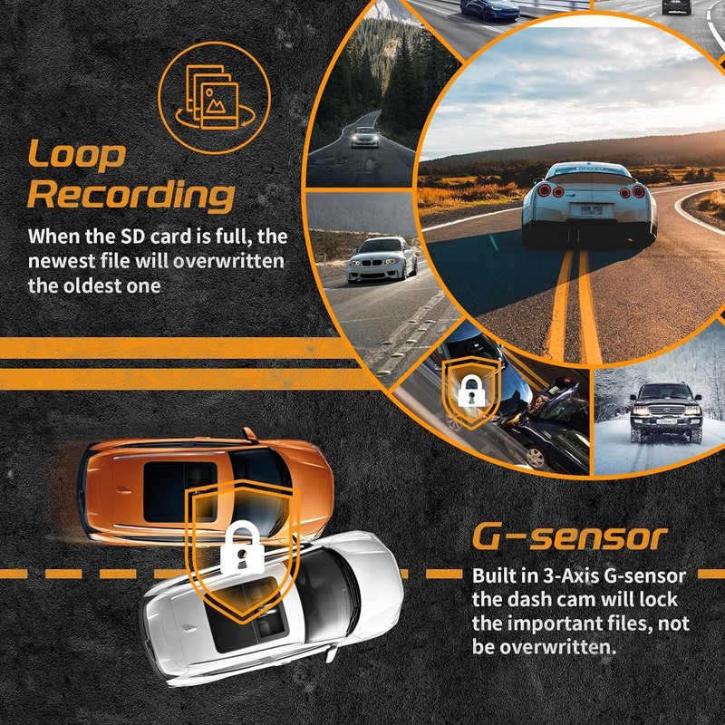Camara De Seguridad Para Carro Delantera 4K Trasera 1080P Vision Nocturna Grabar gallery