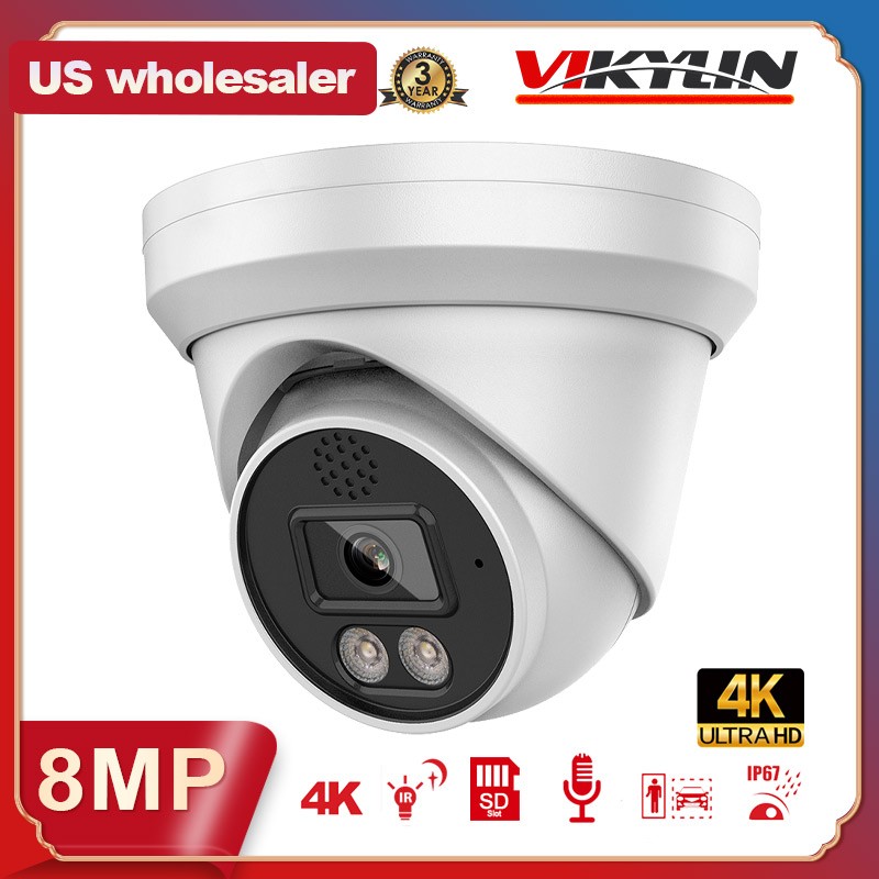 Vikylin 4K 8MP 6MP Security IP Camera POE IR 2-Way Audio Onvif Indoor RTSP Lot