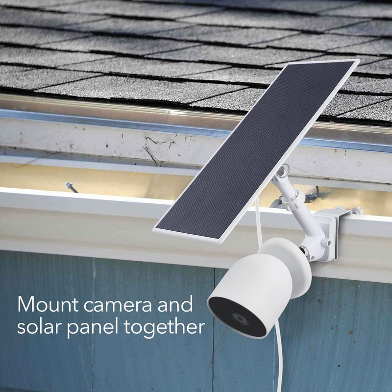2-in-1 Gutter Mount for Google Nest Cam (Battery) and Solar Panel (White) gallery