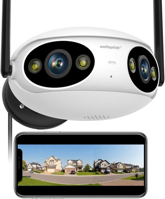 Wifi/PoE Panoramic 8MP 180° Dual Lens Full Color IR IP Camera Bullet iCSee/XMEYE gallery
