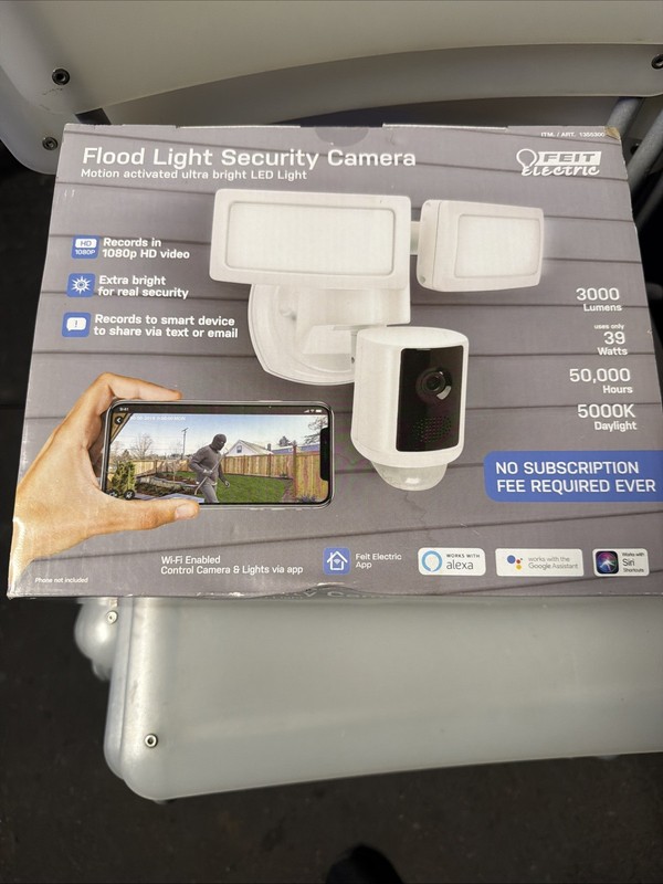Feit Electric Smart Floodlight Security Camera 1080p HD 3000 Lumens WiFi White