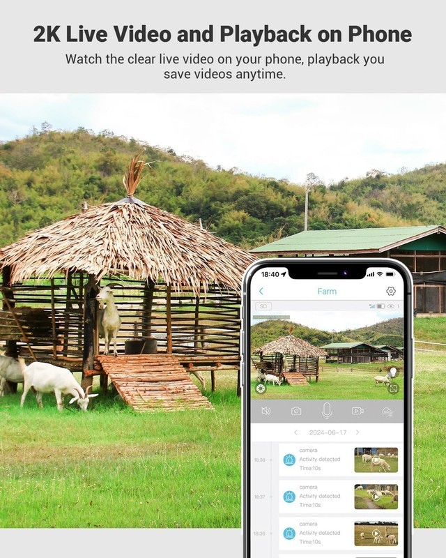 Tefrio No WiFi Security Camera with Built-in 4G LTE SIM Card, 360° Panoramic Vie gallery
