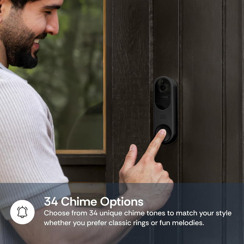 Luna Video Doorbell Camera Wireless, 2.4Ghz Wi-Fi Doorbell with Chime | AI Human gallery