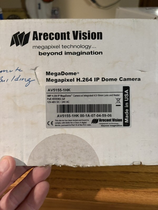 Arecont Vision AV5155-1 HK 5MP Panoramic Dome Camera W Built In Heater 4.5-10mm