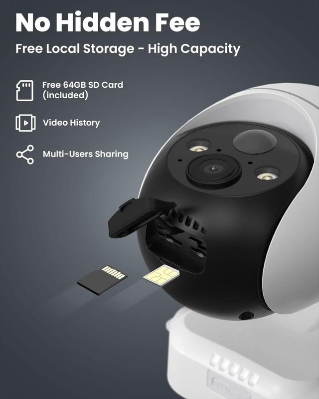 ieGeek Solar 4G LTE Security Camera, 2K Wireless, No Internet Required gallery