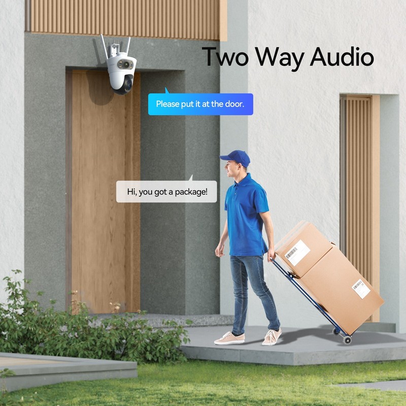Security Camera Dual Lens Zoom WiFi 360° PTZ Waterproof for Courtyard for Home gallery