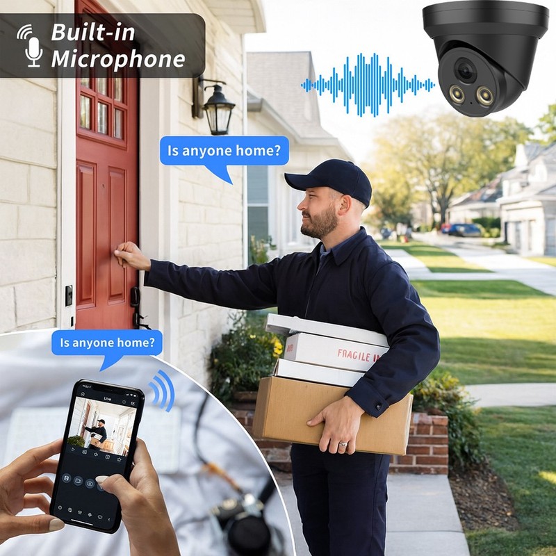 Vikylin 5MP Full-color Security IP POE Camera Mic Outdoor IP67 Motion detection gallery