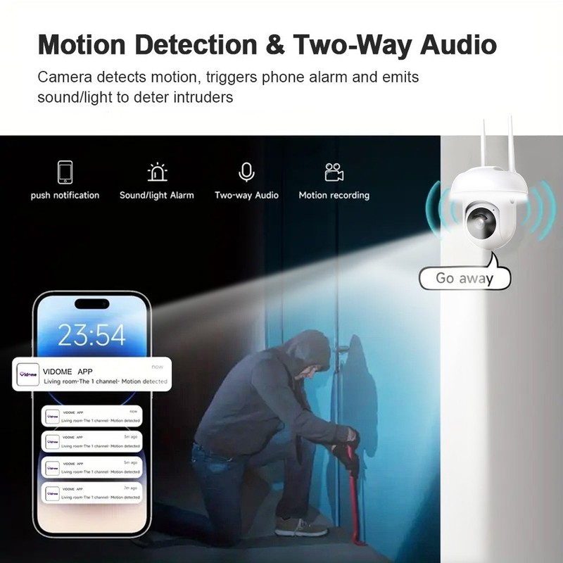 2pcs Wireless1080P HD Cameras, Support 2.4Ghz Wifi, 360° Panoramic HD Indoor gallery