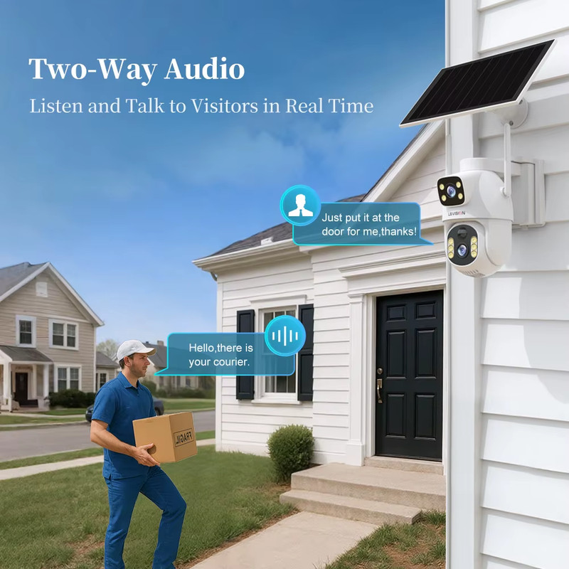 4G LTE Solar Camera Dual Screens Outdoor Surveillance Camera Security Protection gallery