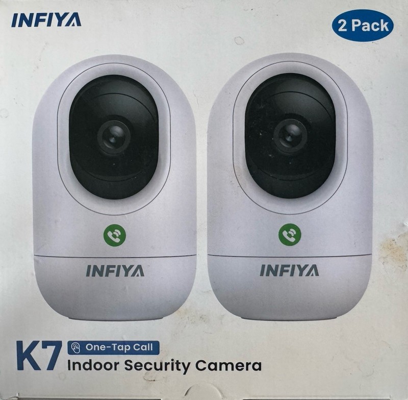 Infiya K7 Security Camera Indoor with App and One-Tap Call – 2 Pack