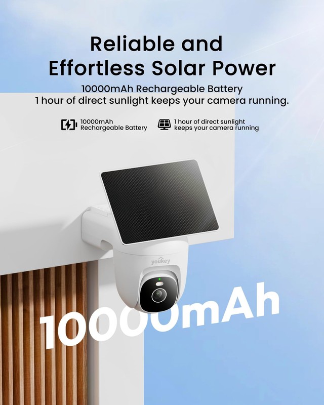 Solar Wireless Outdoor, 24/7 AOV Recording, 82 ft AI Person/Vehicle Detection... gallery