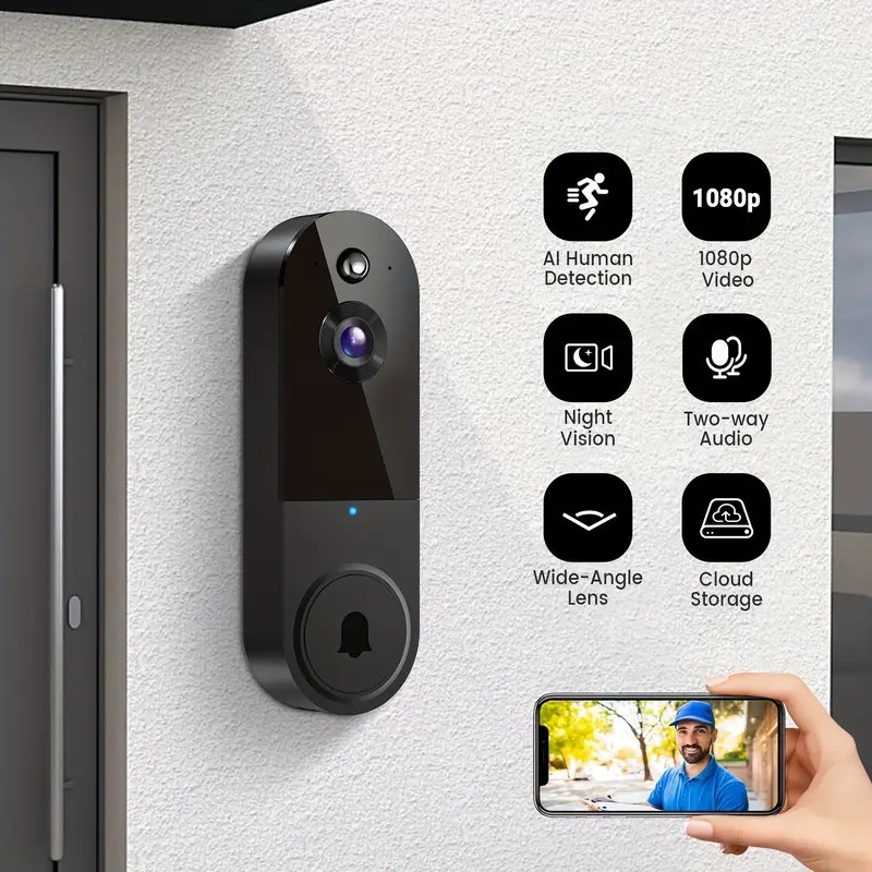 1080p Wireless Video Doorbell Camera with Chime, AI Detection & 2 Way Audio gallery